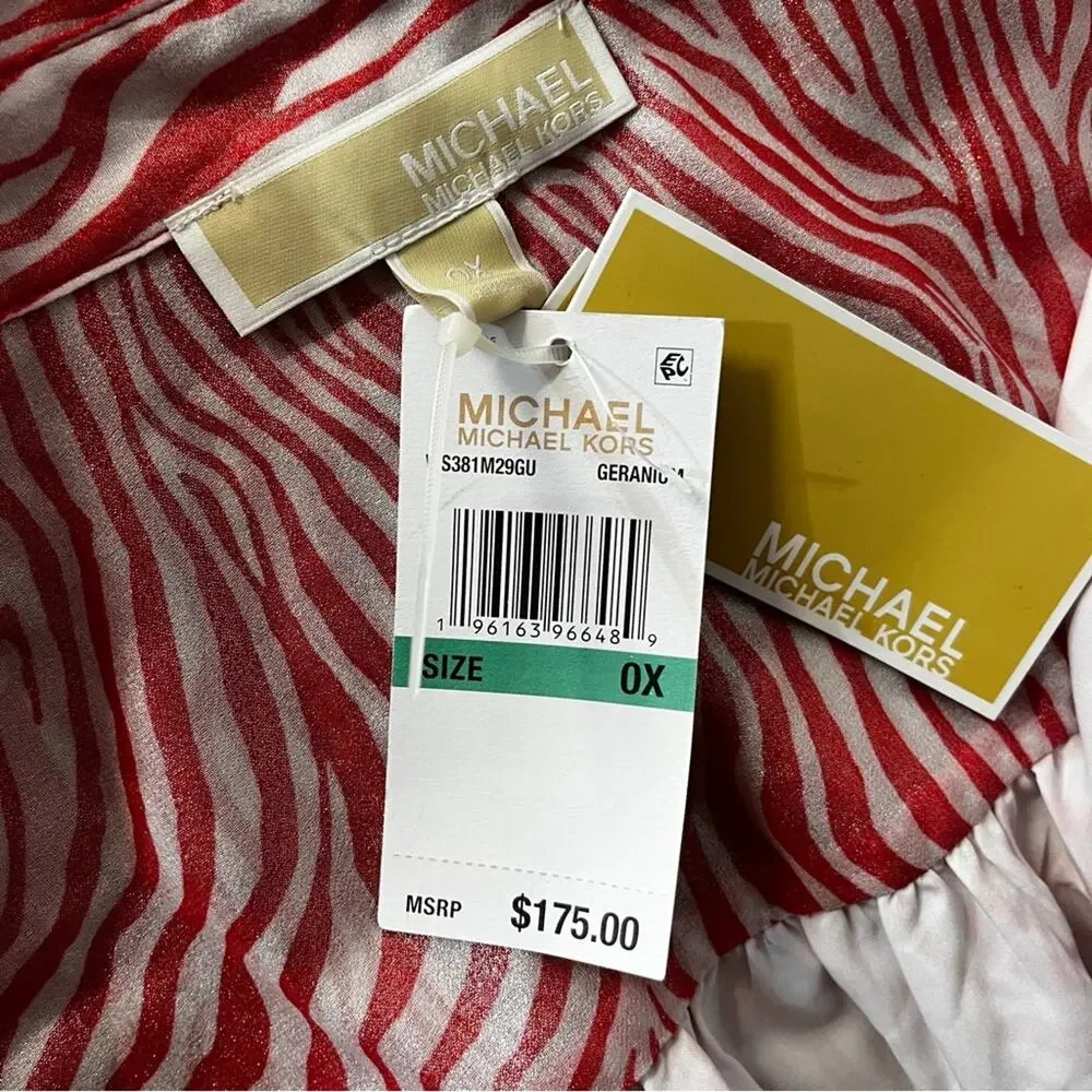 Michael Kors Zebra Print Wrap dress geranium - 0X - Picture 12 of 13